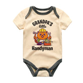 Grandpa’s Little Handyman Unisex Baby Bodysuit Cute Funny Baby Shower Gift Construction Baby Clothes